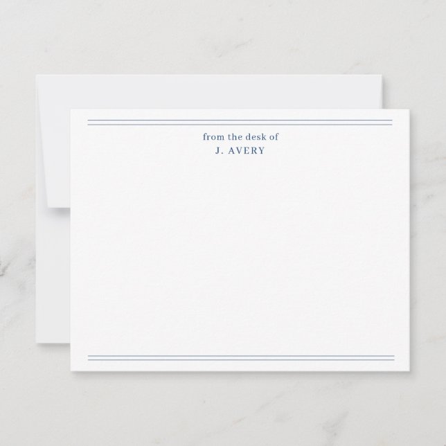 Classic From The Desk Of Navy Blue Card (Front)