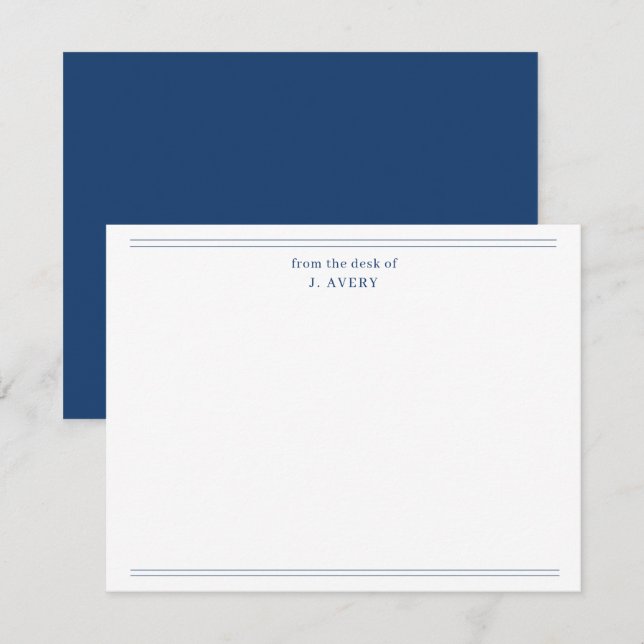 Classic From The Desk Of Navy Blue Card (Front/Back)