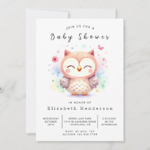 Classic Fun Owl Baby Shower Invitation