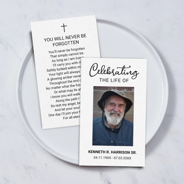 Classic Funeral Celebrating Life Photo Prayer Card (Classic Funeral Celebrating Life Photo Prayer Card)
