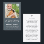 Classic Funeral Sympathy Photo Prayer Card<br><div class="desc">Classic and simple funeral prayer card in dark dusty blue. Add your favorite photo,  script,  and classic typography is used. On the back of the card is the prayer that can be customized the poem.</div>