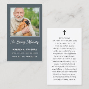 Classic Funeral Sympathy Photo Prayer Card