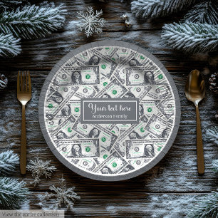 Classic funny gift dollar pattern personalised paper plate