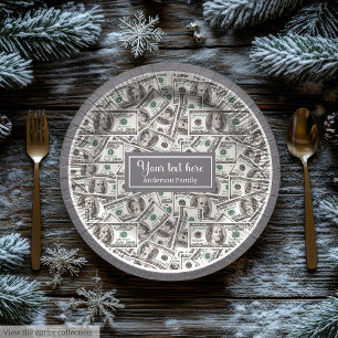 Classic funny gift dollar pattern personalized paper plate