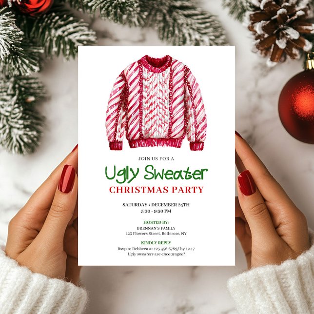 Classic Funny Ugly Sweater Party Invitation (Classic Funny Ugly Sweater Party Invitation)