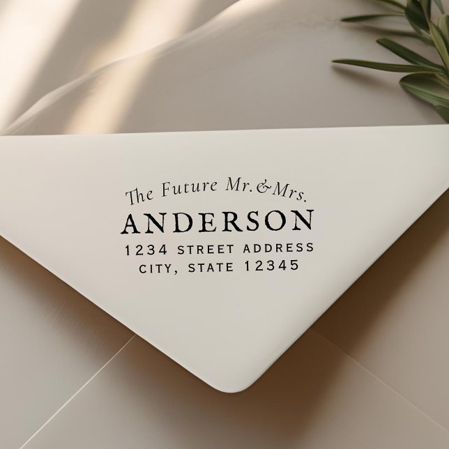 Classic Future Mr Mrs Wedding Return Address Rubber Stamp (Creator Uploaded)