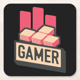 Classic Gamer Square Paper Coaster