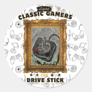 Classic Gamers Birthday Party Groovy Vision Round Sticker