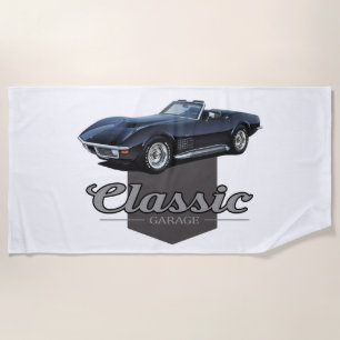 Classic Garage Corvette Beach Towel