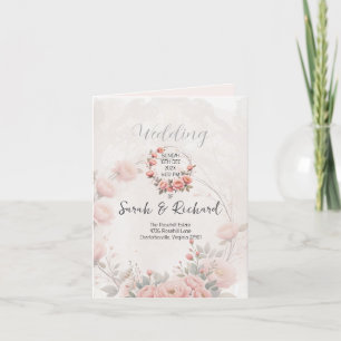 Classic Garden Bright White Folded Wedding Program Thank You Card