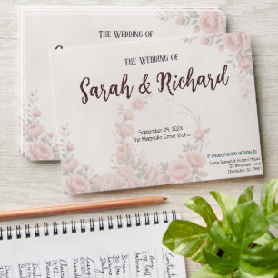 Classic Garden Clean White Floral Wedding Envelope