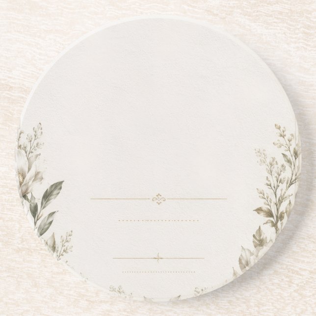 Classic Garden Wedding Invitation  Coaster (Front)