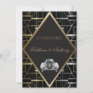 Classic Gatsby Deco Wedding Invitation