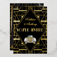 Classic Gatsby Deco Wedding Invitation