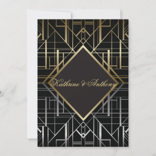Classic Gatsby Deco Wedding Invitation G2