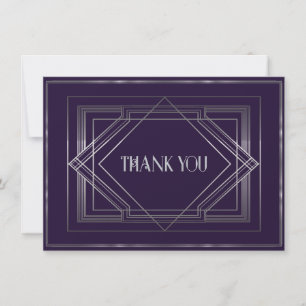 Classic Gatsby Deco Wedding Thank You 3 Manuela Card