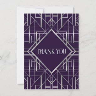 Classic Gatsby Deco Wedding Thank You Manuela Card