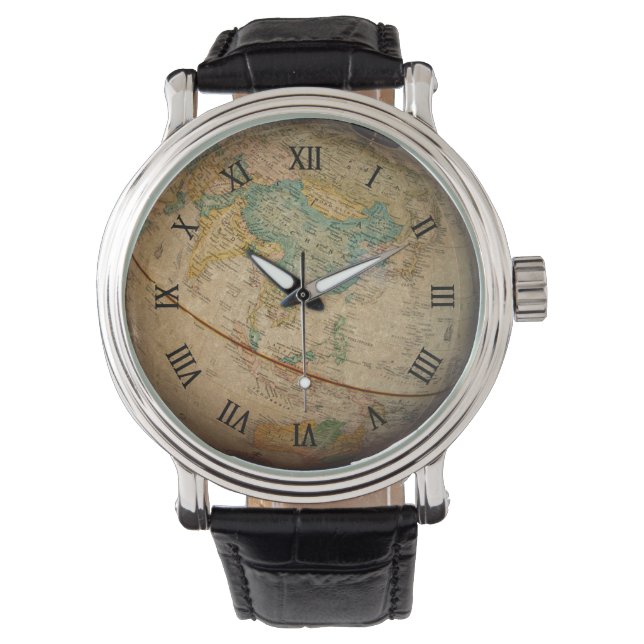 Classic Geographical Globe Artwork Watch (Front)