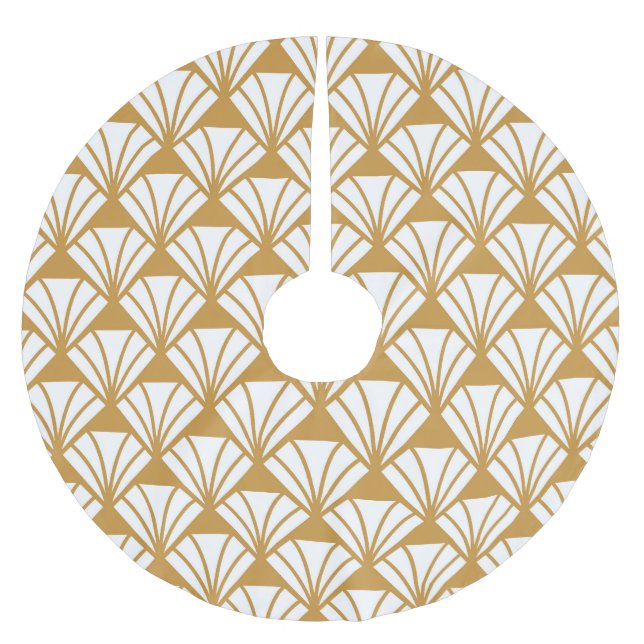 Classic Geometric: Art Deco Elegance. Brushed Polyester Tree Skirt (Front)