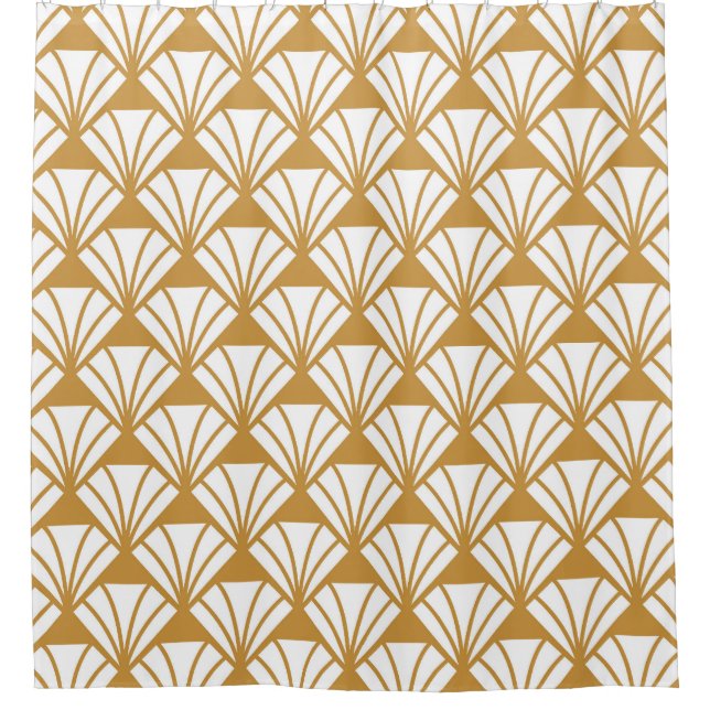 Classic Geometric: Art Deco Elegance. Shower Curtain (Front)