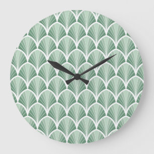 Classic Geometric: Art Deco Seamless Style Large Clock