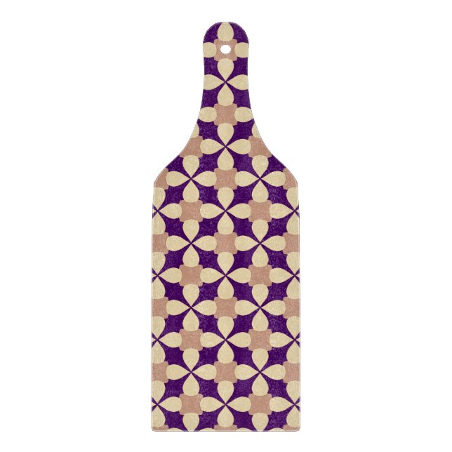 Classic Geometric Cross Pattern in Muted Colours  Cutting Board (Front)