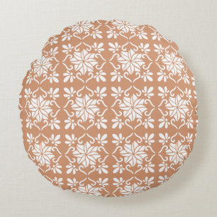 Classic Geometric Lattice & Diamond Micro-Pattern Round Cushion