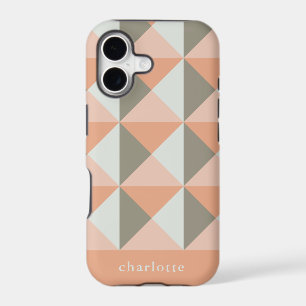 Classic Geometric Pattern Peach Taupe Personalised