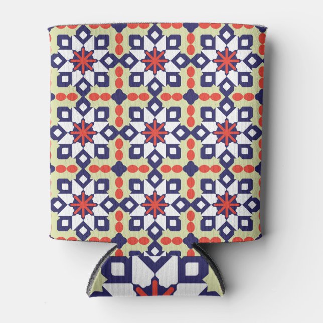 Classic Geometric: Seamless Ornamental Design Can Cooler (Front)
