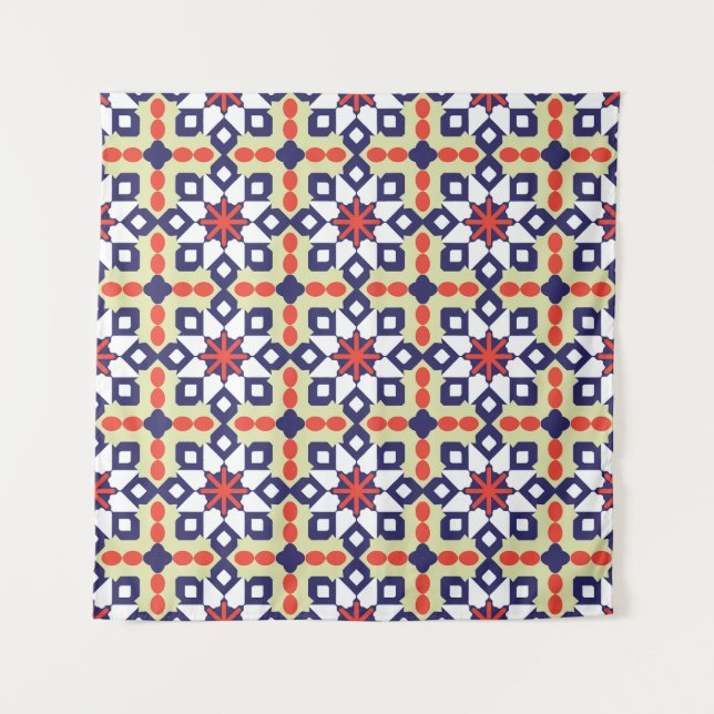 Classic Geometric: Seamless Ornamental Design Tapestry (Front)