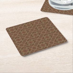 Classic Geometric Square Paper Coaster
