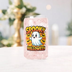 Classic Ghost Spooky Halloween Can Glass