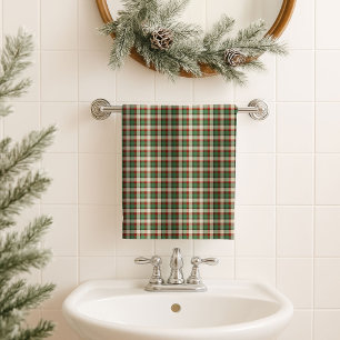 Classic Gift Towel Red Green Plaid for Christmas