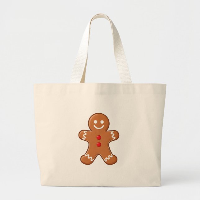 Classic Gingerbread Man Christmas Tote Bag (Front)