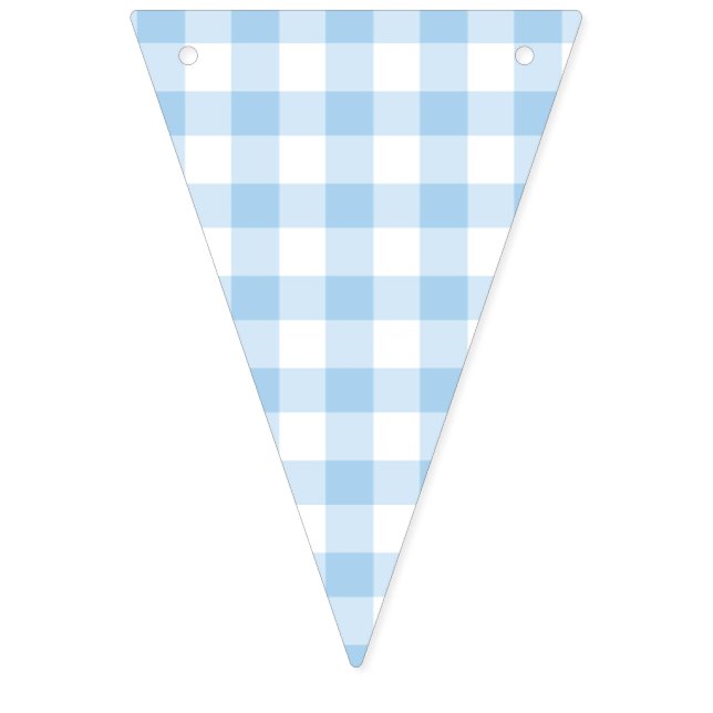 Classic Gingham Baby Blue Bunting (First Flag)