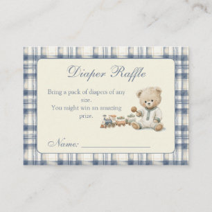 Classic Gingham Baby Diaper Raffle Enclosure Card