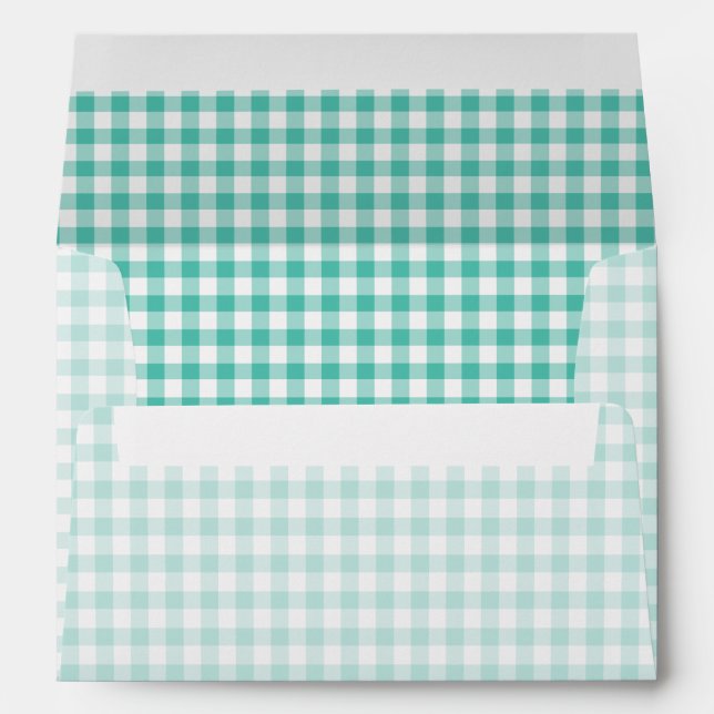 Classic Gingham Bluegrass Green Envelope (Back (Bottom))