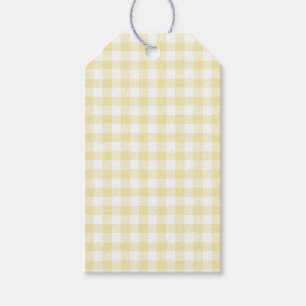 Classic Gingham Butter Yellow Gift Tags