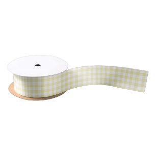 Classic Gingham Butter Yellow Satin Ribbon