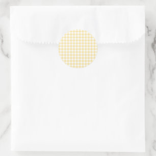 Classic Gingham Canary Yellow Classic Round Sticker