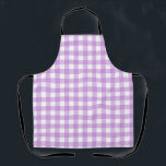 Classic Gingham Check Plaid Pattern Lilac   Apron<br><div class="desc">Modern summer trend picnic blanket gingham plaid tartan pattern. Pastel tones aesthetic. Cute gingham design for modern home decor interior design. Colourful boho peach gingham pattern. Pastel gingham home decor and gifts. Pastel lavender purple violet gingham pattern design home decor.</div>