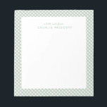Classic gingham cute simple green personalised notepad<br><div class="desc">With its cute light sage green gingham frame, this notepad is the perfect way to send a sweet personalised note. The text reads "a little note from" and includes room for a name, but it can be edited to say anything you'd like. Makes a great stocking stuffer for a little...</div>
