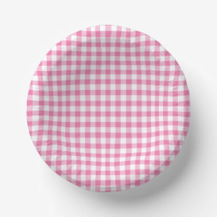 Classic Gingham Fuchsia Paper Plate