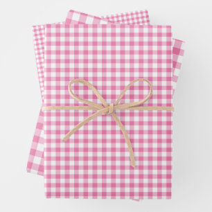 Classic Gingham Fuchsia Wrapping Paper Sheet