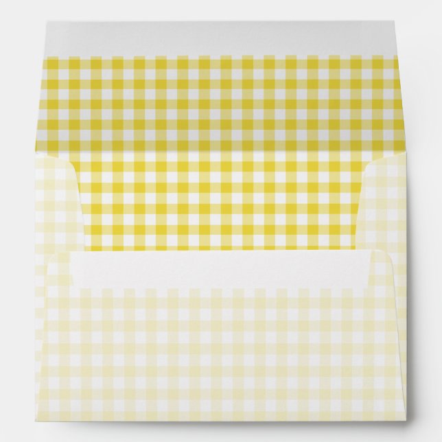 Classic Gingham Golden Yellow Envelope (Back (Bottom))