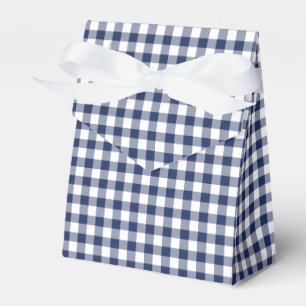 Classic Gingham Navy Blue Favour Box