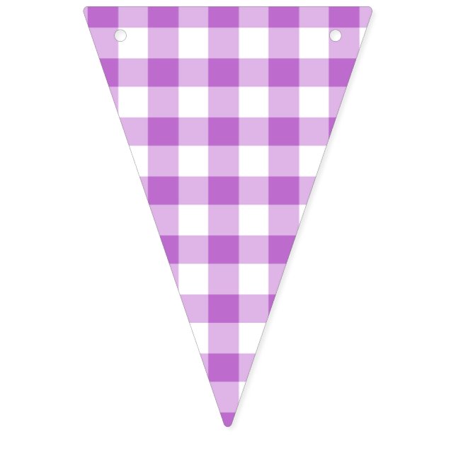 Classic Gingham Orchid Purple Bunting (First Flag)