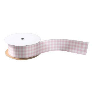 Classic Gingham Pink Satin Ribbon