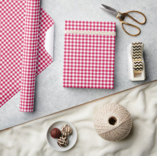 Classic Gingham Raspberry Wrapping Paper