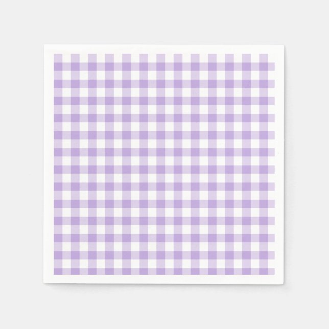 Classic Gingham Soft Lavender Napkin (Front)